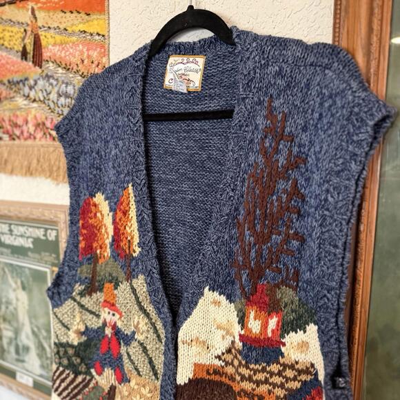 Vintage 90s RARE Heirloom Collectibles Fall‎ Halloween Pumpkin Knit Sweater 3XL - Picture 3 of 6